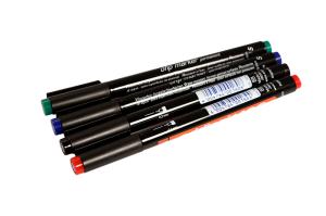 Набор маркеров permanent 0,3мм (для пленок и ПВХ) набор:черный, красный, зеленый, синий Edding-140 