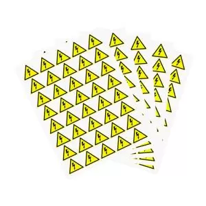 Наклейка знак электробезопасности «Опасность поражения электротоком» 50х50х50мм REXANT 50шт.